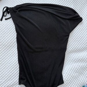 Aqua Black Textured Bodysuit